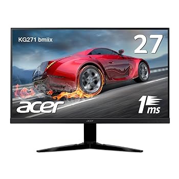 【中古】Acer ゲーミングモニター KG271bmiix 27in 返事をするす早さ1ms/Free Sync/ひな形受け答え/金棒引き内蔵