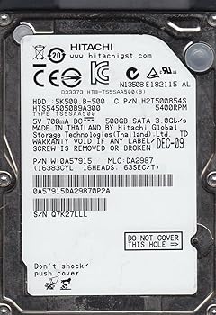 【中古】hts545050b9 a300、PN 0 a57915、MLC da2987、Hitachi 500 GB SATA 2.5ハードドライブ