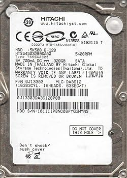 【中古】【39shop】HTS545032B9SA00、PN★0J13303、MLC DA3612、Hitachi 320GB SATA 2.5ハードドライブ(非常に良い)|アトリエ絵利奈