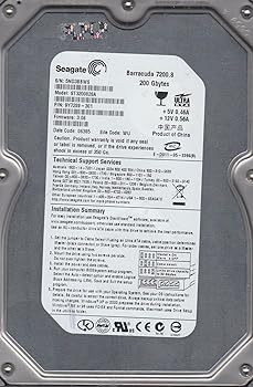 【中古】Seagate Barracuda 7200.8 ST3200826A 200GB 7200RPM 8MB Cache IDE Ultra ATA100 3.5in内臓固定ディスク