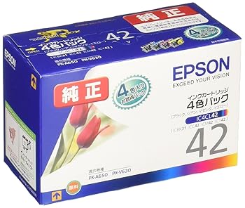 【中古】エプソン 純正 インクカートリッジ チューリップ IC4CL42 4色パック