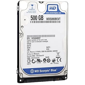 【中古】【39shop】WESTERN★DIGITAL 2.5インチ内蔵HDD Serial-ATA 5400rpm 500GB 8MB WD5000BEVT(非常に良い)|アトリエ絵利奈