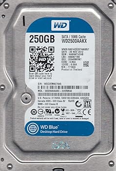 【中古】WD2500AAKX-22ERMA0 Western Digital 250GB 7200RPM SATA 6.0 Gbps 3.5インチハードドライブ