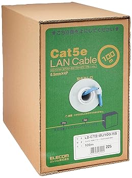 【中古】エレコム ローカルエリアネットワーク有線テレビ 100m 自作用 RoHS申し付ける相応う CAT5e 青み LD-CT2/BU100/RS