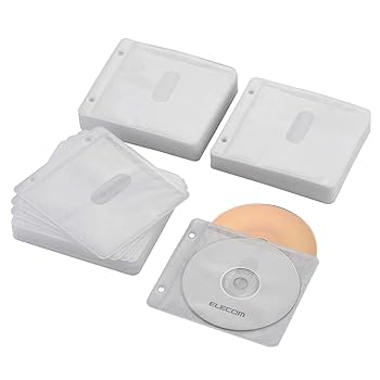 【中古】エレコム DVD CDケース 不織布 両面収納 2穴付 120枚入 240枚収納可 ホワイト CCD-NBWB240WH