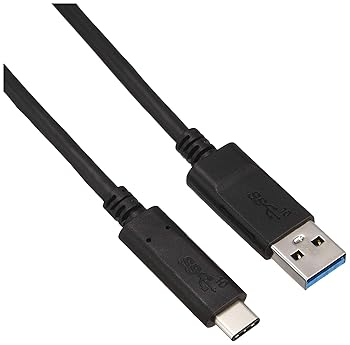 【中古】エレコム USBケーブル Type C USB A to USB C 1.0m USB3.1認証品 3A出力 最大10Gbps ブラック USB3-AC10NBK