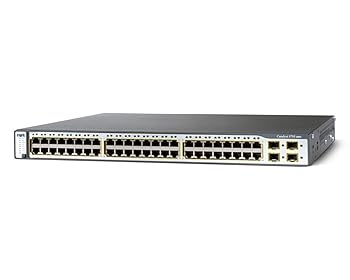 【中古】CISCO Catalyst 3750-48なおなお書き-S スタッカブル マルチ度合い イーサネット PoE相応う 取り替えっこ WS-C3750-48なおなお書き-S