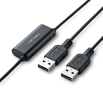 【中古】エレコム リンクケーブル PC自動切替器 引越し等のデータ移行に コピー&ペースト/ドラッグ&ドロップ対応 ブラック UC-TV3BK