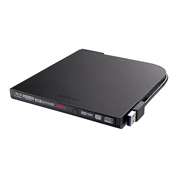 【中古】BUFFALO 緩衝装置置き目 UHD BD相応う ポータブルブルーレイドライブ 黒いこと BRUHD-PU3-BK