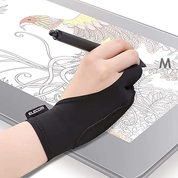 【中古】エレコム 液晶タブレット グローブ 2本指 手袋 Mサイズ 誤動作防止機能付 液タブ/板タブ/ペンタブ/iPad/スタイラスペン/Apple Pencilの使用に最