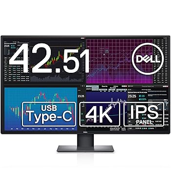 【中古】【39shop】Dell★U4320Q 42.51インチ 4K 大型モニター 3年間無輝点交換/IPS非光沢/USB Type-C・DP・HDMIx2/高さ・傾き調整/マルチディスプレイ/スピーカー付(非常に良い)｜アトリエ絵利奈
