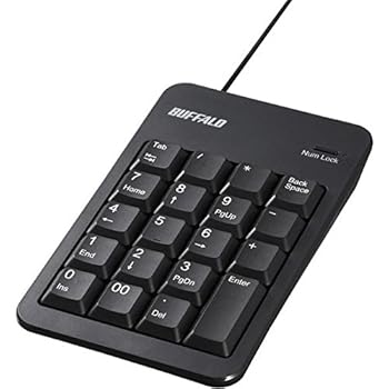 【中古】バッファロー 有線テンキーボード Tabキー 簡易パッケージモデル ブラック BSTK100BKZ