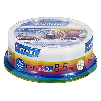 【中古】【39shop】バーベイタムジャパンVerbatim★Japan 1回記録用 DVD+R DL 8.5GB 25枚 ホワイトプリンタブル 片面2層 2.4-8倍速 DTR85HP25V1(非常に良い)|アトリエ絵利奈
