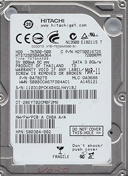 【中古】【39shop】純正OEM★Hitachi hts725050 a9a364 0 a78275 500 GB 2.5インチハードドライブ(非常に良い)｜アトリエ絵利奈