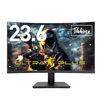【中古】プリンストン大学 ULTRA PLUS ゲーミングモニター 曲面見せびらかす 23.6型広々とした 盛りだくさん固定ディスク/144サイクル/FreeSync/DisplayPort/VESA PTFGFA-24C