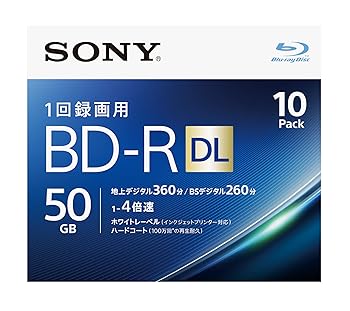 【中古】ソニー ブルーレイディスク BD-R DL 50GB 1枚あたり地デジ約6時間 1回録画用 10枚入り 4倍速ダビング対応 ケース 10BNR2VJPS4