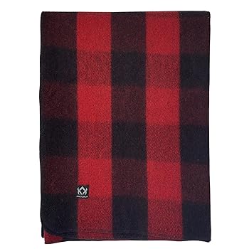 【中古】【39shop】Arcturus★格子縞ウールブランケット - 4.5ポンド 暖かい 厚手 洗濯可能 Lサイズ | キャンプ アウトドア サバイバル&緊急キットに最適 レッドバッ(非常に良い)|アトリエ絵利奈