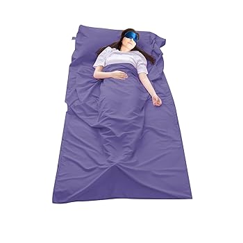 【中古】【39shop】Garne-T★寝袋ライナー キャンプ&ハイキング用 大人&子供用 コットン スリーピングバッグ ライナー ポータブル 軽量 4シーズン対応(非常に良い)|アトリエ絵利奈