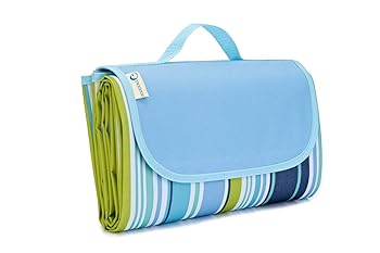 【中古】【39shop】TWIGOOD★アウトドア ピクニック ブランケット 防水 砂耐性 ポータブル マット ハンドル 公園 ビーチ キャンプ用 ブルー(非常に良い)｜アトリエ絵利奈
