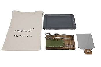 【中古】【39shop】oka-d-art★黒皮鉄板 スモールタイプ ラージメスティン用 コットン袋+本革ハンドルカバー 穴有り 6点セット フラワーグリーン, 4.5mm(非常に良い)|アトリエ絵利奈