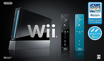 【中古】Wii本体 クロ Wiiリモコンプラス2個、Wiiスポーツリゾート メーカー生産終了