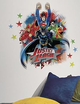【中古】[ルームメイト]ROOMMATES JUSTICE LEAGUE PEEL AND STICK GIANT WALL DECALS RMK2165GM [並行輸入品]