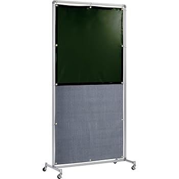 【中古】吉野 遮光火花兼用衝立(ダークグリーン×A種シート)1×2 単体キャスター YS-12SC-DG-BW 火花用衝立