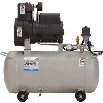 【中古】【39shop】アネスト岩田★オイルフリーコンプレッサ 0.75KW 単相100V 50HZ OFP-07CBC5（良い）｜アトリエ絵利奈