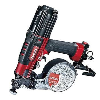 【中古】マキタ(MAKITA) AR411HR 41MM高圧エア湖螺旋釘打ち機(赤)