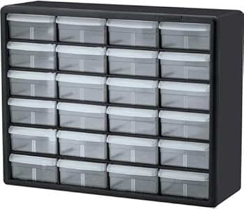 【中古】AKRO-MILS 10124 24段引き出しプラスチック引き出し収納キャビネット ガレージ整理、レゴストレージ、教師用ツールボックス、メイクアップオーガ
