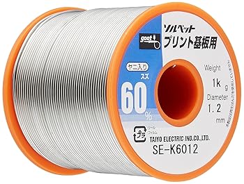 【中古】太洋電機産業(GOOT) 鉛入りはんだ Φ1.2MMスズ60%/鉛40% 1KGリール巻 ヤニ入り SE-K6012 日本製