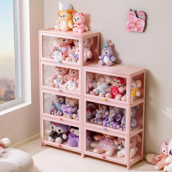 アクリル コレクションケース 大型 2層/3層 /4層/5層 ぬいぐるみ収納 フリップトップ収納キャビネット 竹枠 ロータイプ フィギュアコレクション棚 透明展示ケース 収納 完全密封 大容量 コレクターアイテム ショーケース リビングルーム 寝室 オフィス などに適しています