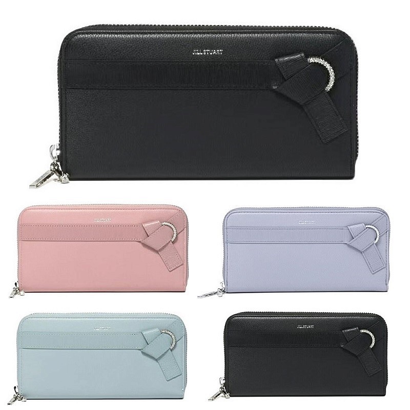 内鰓スチュアート 紙入れ レディース インプルーブ ラウンドジッパー長紙入れ なめし革 JILLSTUART JSLW5AT1 黒いこと サクラ色 サクソフォン 薄墨色