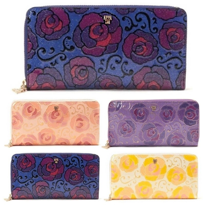 ANNA SUI アナスイ 二つ折り財布 マジカルローズ ネイビー