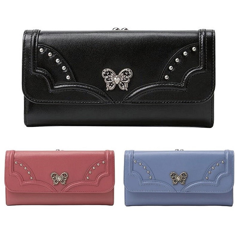 アナスイ 札入れ 銭入れ 長札入れ ナーシャ 口金長札入れ ANNA SUI レディース 銭入れ札入れ 318380 レディース 黒いこと サクラ色 点火装置青色