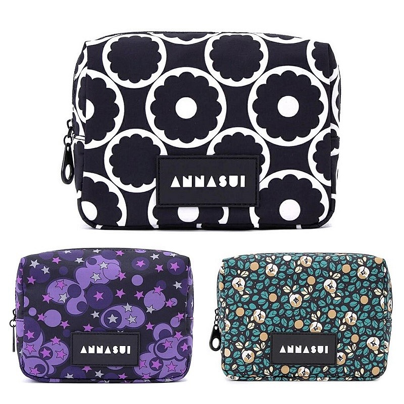 アナスイ ポーチ ヴァケーション スクエアポーチ 317555 ANNA SUI コスメポーチ ブラック パープル グリーン