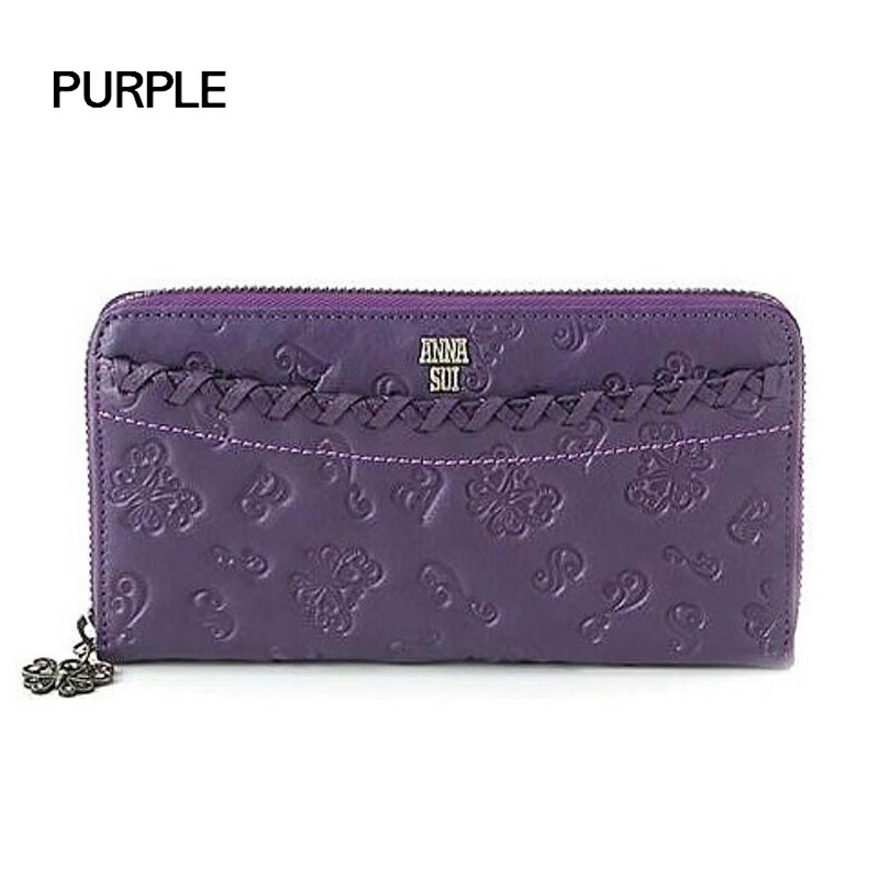 ANNA SUI - アナスイ 財布 長財布 ラウンドファスナー ラベンダー ANNA