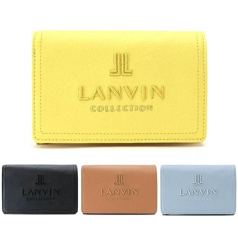 LANVIN COLLECTION ランバンコレクション 紙入れ 二つ折り紙入れ ルルヴェ がま口 二つ折り紙入れ 65-6452 黒いこと 駱駝 黄色 内燃機関青み レディース
