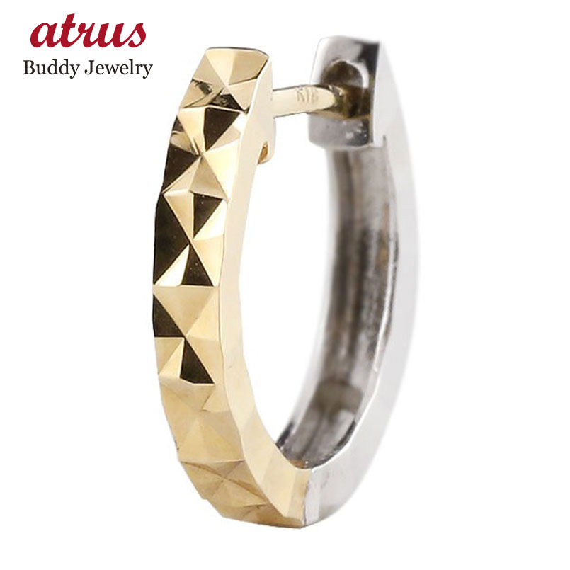 ダイヤカット 中折れ式ピアス 送料無料 ピアス 18金 ホワイトゴールドk18 リング 送料無料 メンズ ダイヤカット 人気 人気 ジュエリー工房アトラス 18金 手作り Yg 宝石 ゴールド 片耳ピアス フープピアス 天然石 18k ピアス Wg イエローゴールドk18
