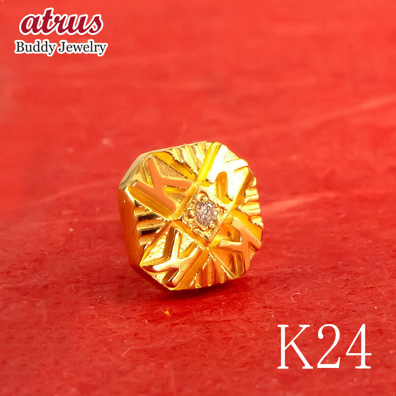 純金 ピアス メンズ 片耳 24金 ユリの紋章 スタッドピアス ポスト 18金 純金 ピアス メンズ 片耳 24金 ユリの紋章 スタッドピアス ポスト