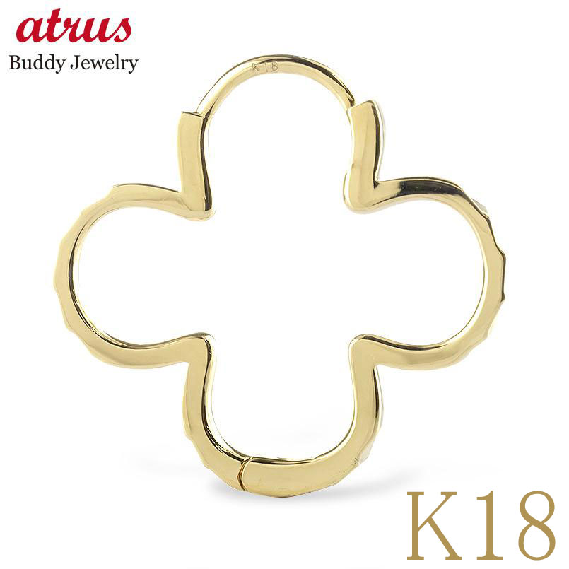 18K 18金サウジゴールド クローバー型ピアス Amazon | [四葉のクローバー] 18金 ピアス K18 18k アクセサリー