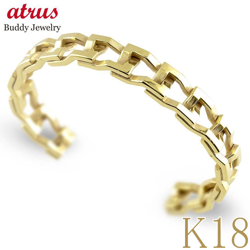 楽天市場】18金 バングル メンズ ゴールド ブレスレット 18k