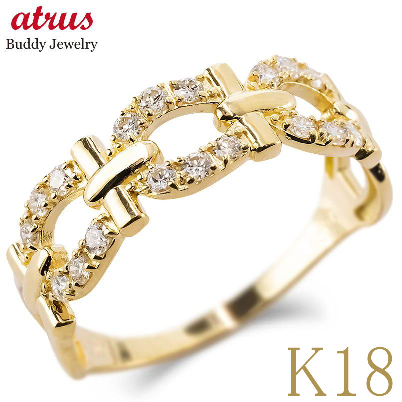 馬蹄 リング ダイヤモンド メンズ K18YG 指輪 0.30ct 幅広 イエローゴールドK18 104,500円