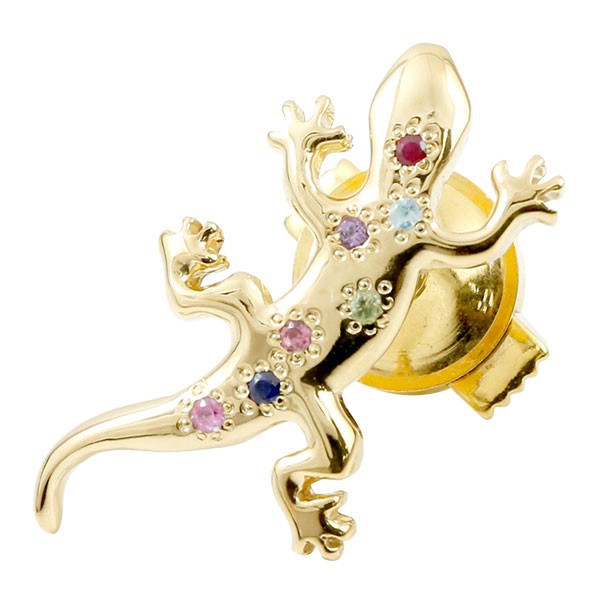 楽天市場】K18 トカゲモチーフ ラペルピン ピンズブローチ タイピン