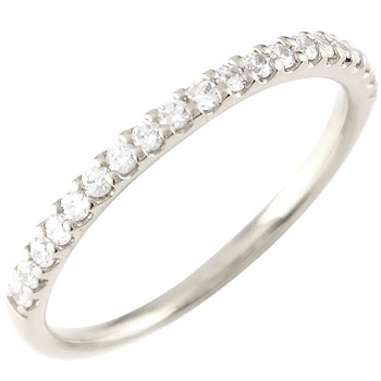 【10%OFFクーポンセール】 プラチナ ダイヤモンド リング ピンキーリング エタニティ ハーフエタニティ 婚約指輪 エンゲージリング 4月誕生石 ストレート ユニセックス｜ジュエリー工房アトラス 71,500円