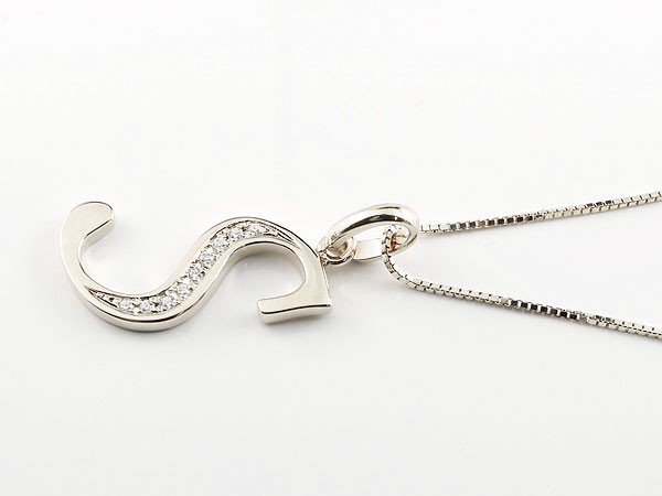 最新入荷 プラチナ ペンダントトップ イニシャル ネーム S ネックレス