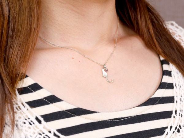 172円 限定特価 メンズ 18金 ネックレス 猫 ピンクトルマリン 一粒 ペンダントトップ ホワイトゴールドk18 ネコ ねこ 10月誕生石 チェーン 人気 宝石 男性用 送料無料 18k