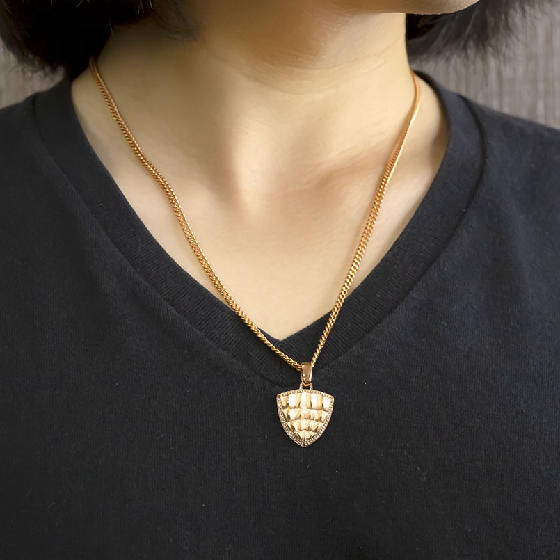 ペンダントトップ メンズ 10k Lgbtq キュービックジルコニア クロコダイル ゴールド チェーン ネックレス ピンクゴールドk10 ユニセックス ワニ 人気 喜平 喜平用 男女兼用 男性 送料無料 保存版 男性