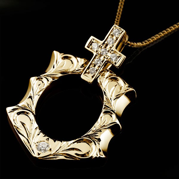 芸能人愛用 十字架 ネックレス ダイヤ ペンダントピンクゴールドk10 ダイヤモンド メンズ ネックレス ダイヤモンドネックレス 十字架 クロス 送料無料 人気 チェーン 10金 メンズアクセサリー
