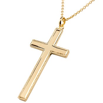 18金 ネックレス クロス 地金 LGBTQ 送料無料 十字架 人気 18k ミル